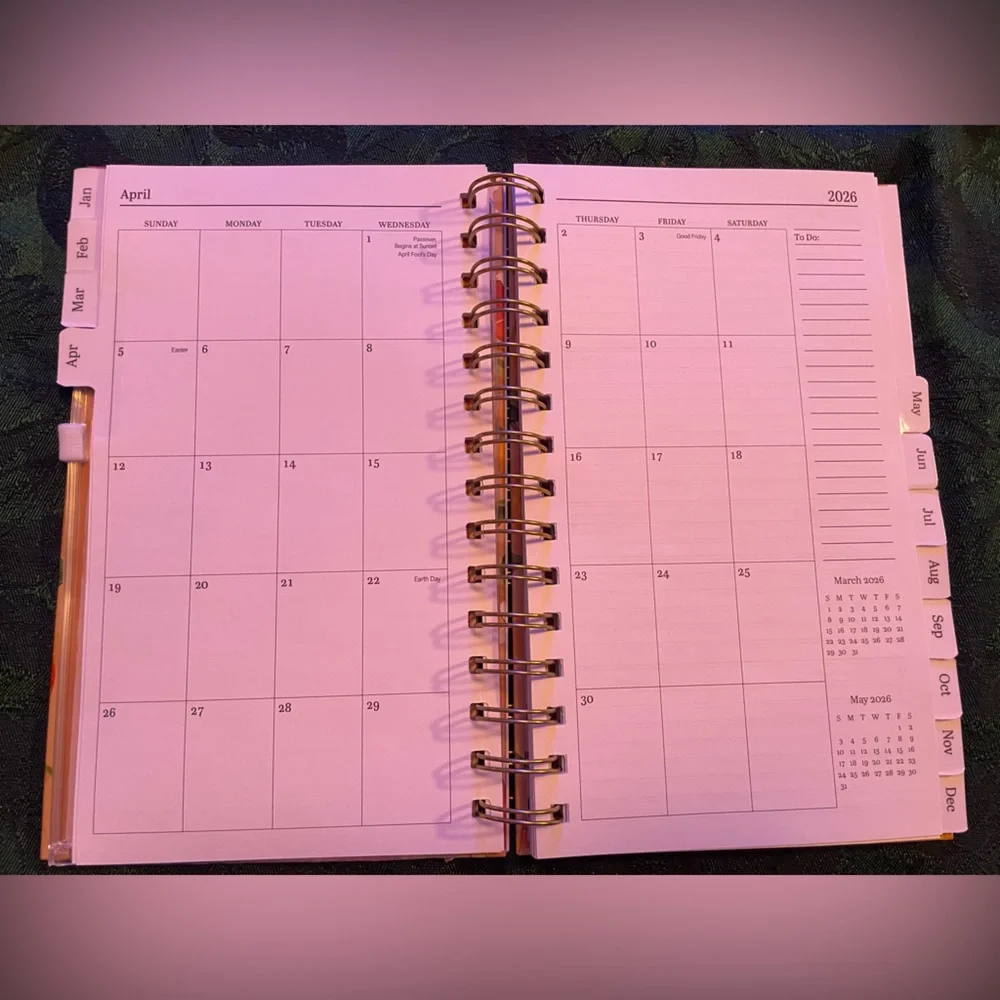 🍊 Hardcover 2026 Organizational Planner, Monthly and Weekly, Orange Citrus